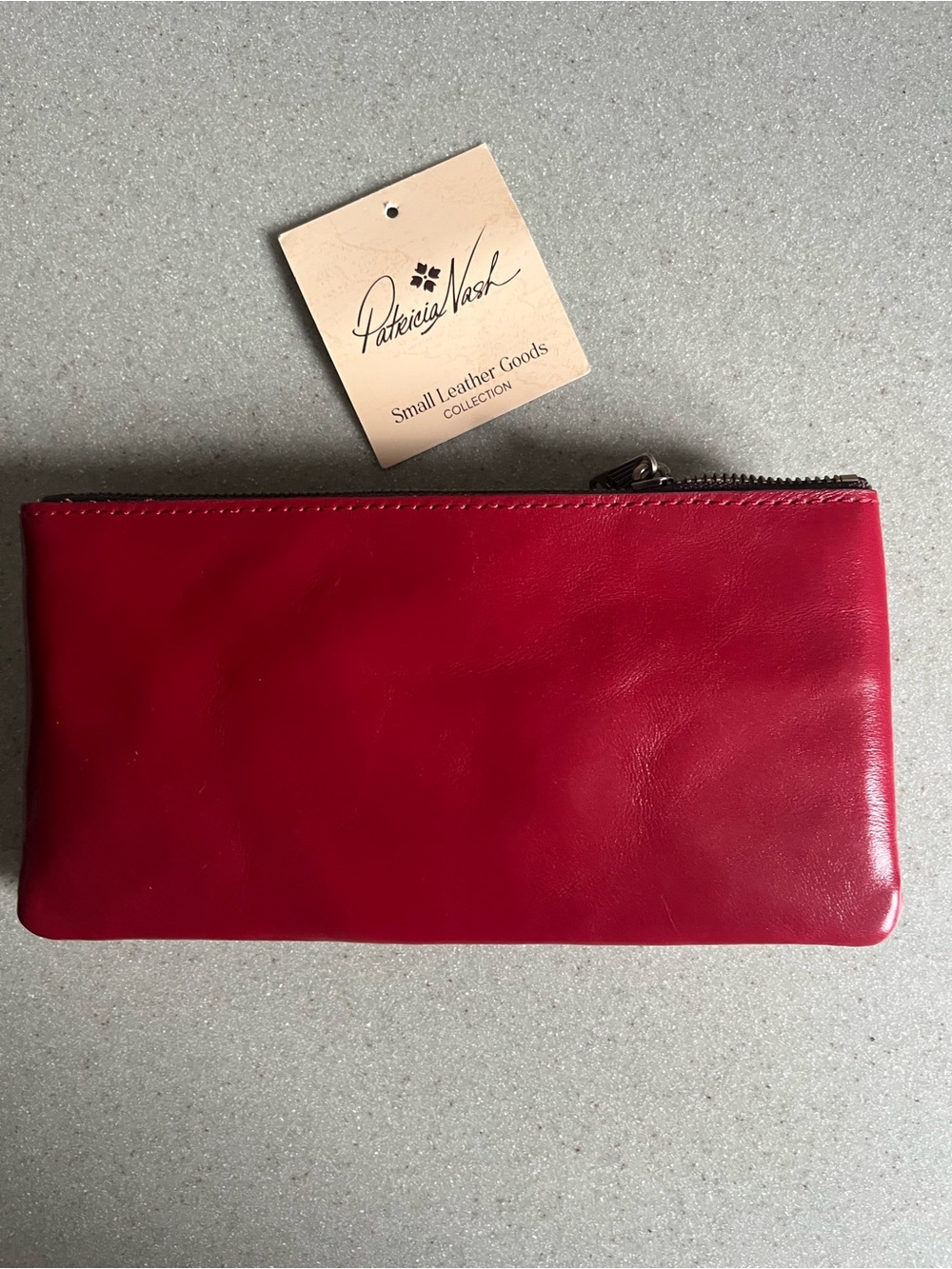 Patricia Nash berry red  Leather snap  close  wallet NWT
